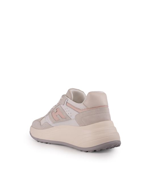 Sneakers Hi-Fi in suede e mesh Bianco Grigio Rosa HOGAN | HXW6690FK70 U4F0ZBJ